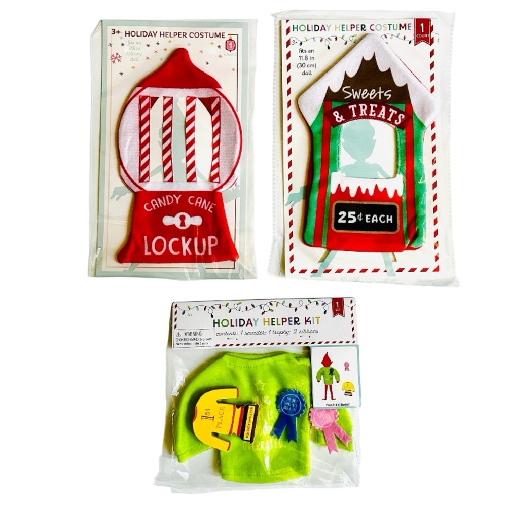 Target Bullseyes Holiday Helper Costumes Set of 3 Elf Shelf